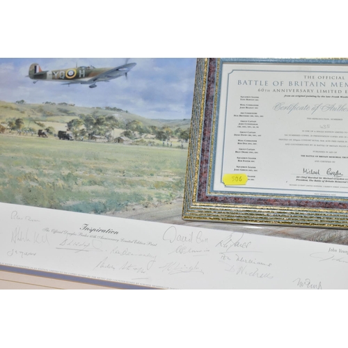 506 - TWO SIGNED LIMITED EDITION MILITARY AVIATION PRINTS, comprising The official Douglas Bader Foundatio... 