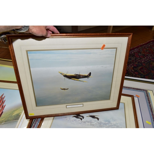 509 - SIX MILITARY AVATION THEMED PRINTS, comprising limited edition Robert Taylor prints, 'Stuka' signed ... 