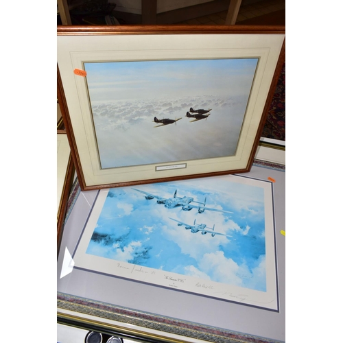 509 - SIX MILITARY AVATION THEMED PRINTS, comprising limited edition Robert Taylor prints, 'Stuka' signed ... 