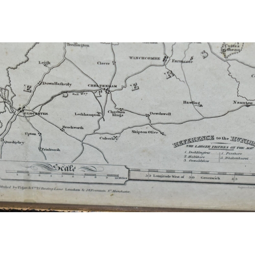 513 - JOHN OGILBY STRIP ROAD MAP 'HEREFORD TO LEICESTER', from the Britannia edition first published 1675,... 