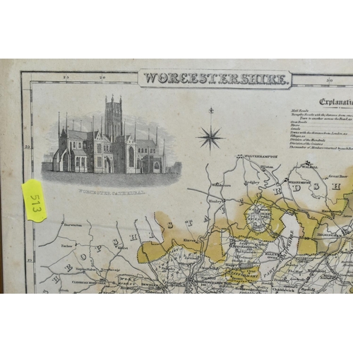 513 - JOHN OGILBY STRIP ROAD MAP 'HEREFORD TO LEICESTER', from the Britannia edition first published 1675,... 