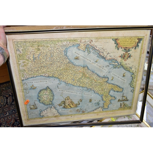 517 - NINE FRAMED MAPS DEPICTING ENGLISH COUNTIES, comprising of a Robert Morden map of Warwickshire, publ... 