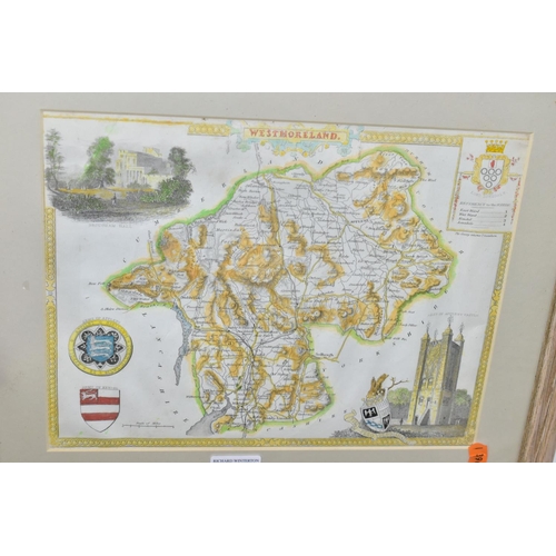 517 - NINE FRAMED MAPS DEPICTING ENGLISH COUNTIES, comprising of a Robert Morden map of Warwickshire, publ... 