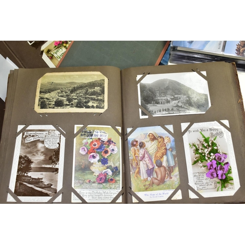 523 - POSTCARDS, 1st DAY COVERS & EPHEMERA, three albums containing approximately 310 postcards dating fro... 