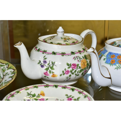 530 - A GROUP OF AYNSLEY TEA AND BREAKFAST WARES, comprising an Emerald Isle tea cup, saucer, covered muff... 