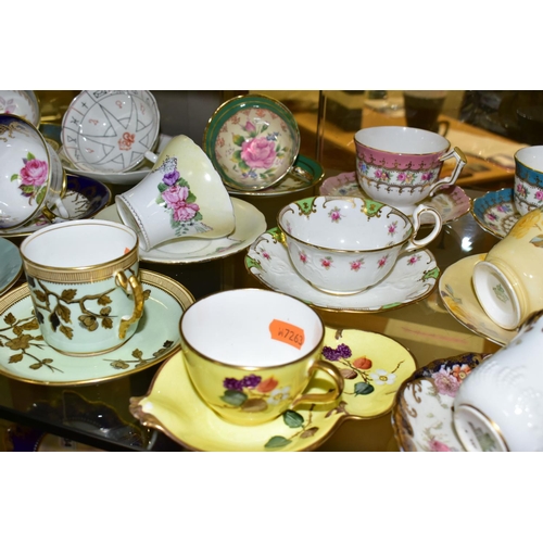 531 - EIGHTEEN AYNSLEY TEA CUPS AND SAUCERS, patterns to include 'The Nelros Cup of Fortune', 'The Cup of ... 