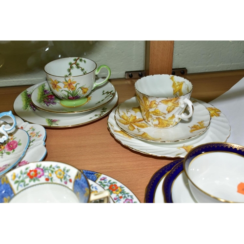 543 - TWELVE AYNSLEY TRIOS, including antique and vintage china, mainly floral patterns in different style... 