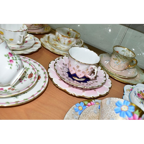 543 - TWELVE AYNSLEY TRIOS, including antique and vintage china, mainly floral patterns in different style... 