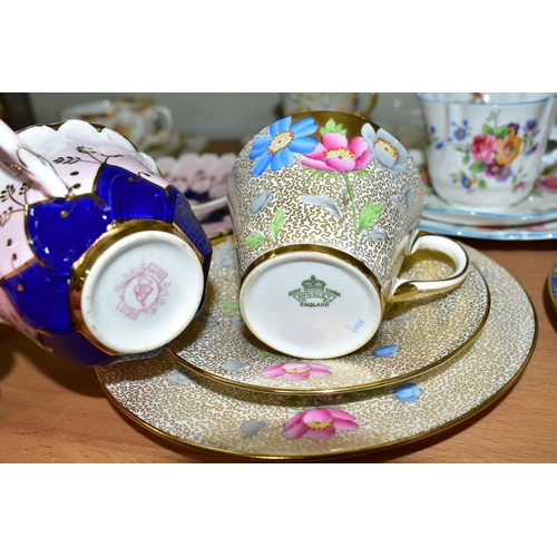 543 - TWELVE AYNSLEY TRIOS, including antique and vintage china, mainly floral patterns in different style... 