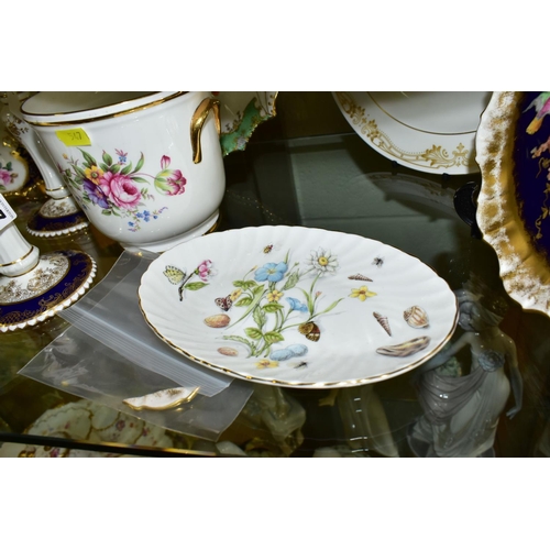 547 - A GROUP OF EIGHT AYNSLEY CHINA PLATES , comprising a pair of Aynsley cobalt blue, white and gold can... 