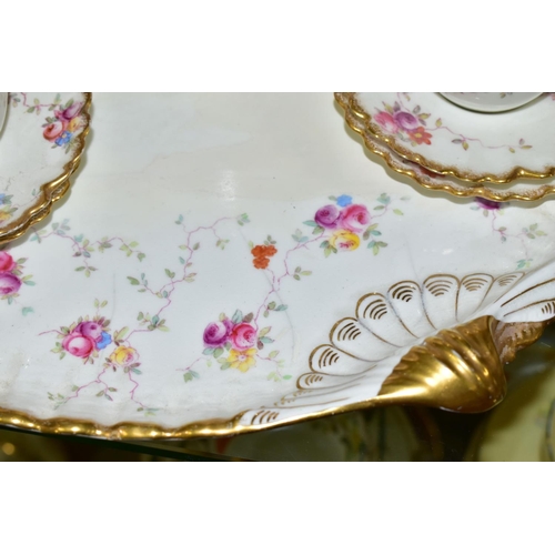 549 - AN EARLY AYNSLEY COFFEE SET AND MATCHING TRAY  decorated with rambling roses and forget-me-nots, com... 