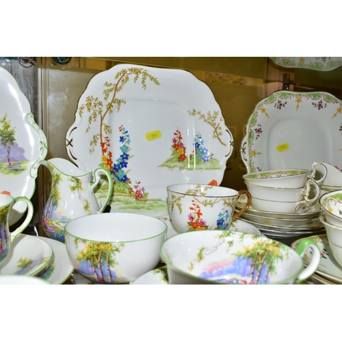 551 - THREE SETS OF AYNSLEY TEAWARES comprising 'Bluebell Time' pattern (as supplied to H.M The Queen) one... 