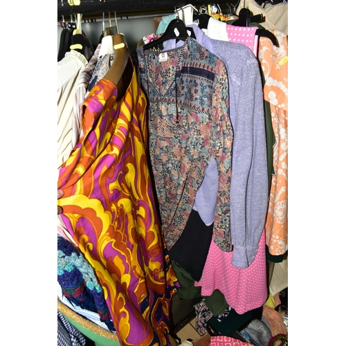 570 - A COLLECTION OF VINTAGE LADIES CLOTHING INCORPORATING STYLES FROM THE 1960'S AND 1970'S, comprising ... 