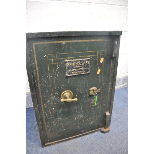 1055 - A VINTAGE SAFE branded with The Sphinx Safe - manufactured by the Auto construction co Birmingham, w... 