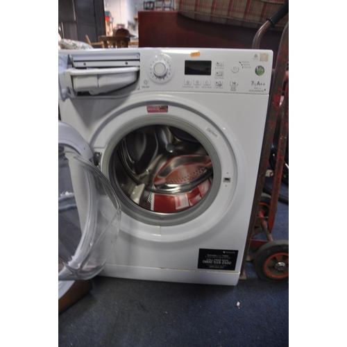 1105 - A HOTPOINT WMPG742 WASHING MACHINE measuring width 60cm x depth 55cm x height 85cm (PAT pass and pow... 