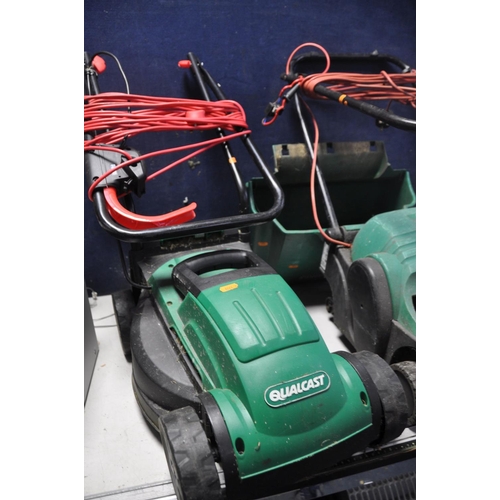 1108 - A QUALCAST M2E1232M LAWNMOWER with grass box along with a Qualcast concorde 32 scarifier/airattor (b... 