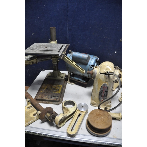 1119 - A VINTAGE MYFORD ML8 WOOD LATHE unasembled and missing centre pole with a Brooke motor (UNTESTED)