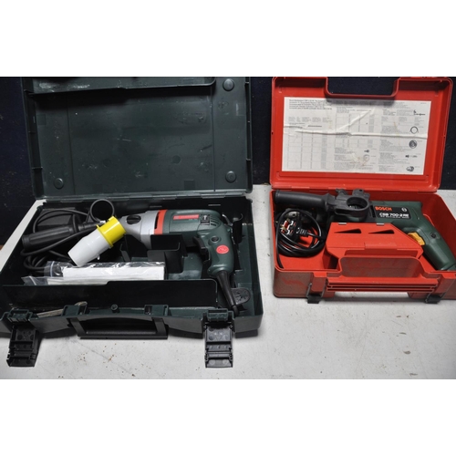 1125 - A METABO SBE750 DRILL in original case with 110v plug along with a Bosch CSB 700-2RE drill in origin... 