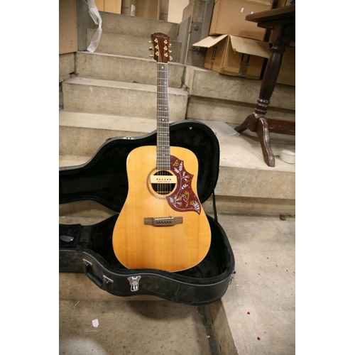 886 - A FRESHMAN FA-400D ACOUSTIC GUITAR with rosewood fingerboard, back and sides, mother of pearl fret m... 