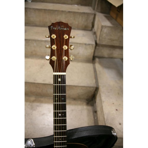 886 - A FRESHMAN FA-400D ACOUSTIC GUITAR with rosewood fingerboard, back and sides, mother of pearl fret m... 