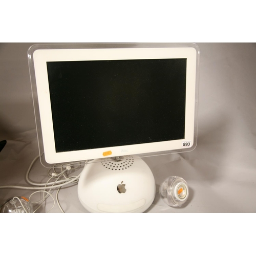 893 - AN APPLE iMAC G4 M6498 PERSONAL COMPUTER with 1.25Hz /256Mb/80HD, wired keyboard and mouse and a pai... 