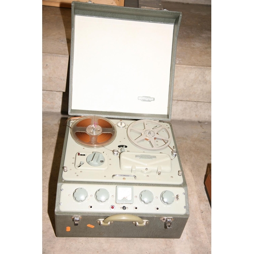 895 - A FERROGRAPH 4A REEL TO REEL RECORDER in olive green case ( untested as there is no power cable supp... 