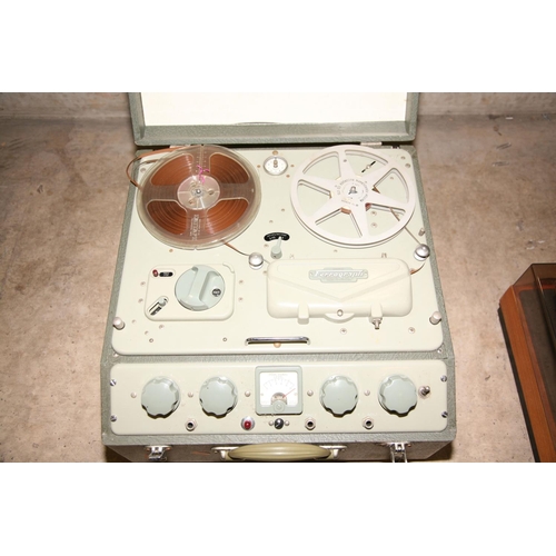 895 - A FERROGRAPH 4A REEL TO REEL RECORDER in olive green case ( untested as there is no power cable supp... 