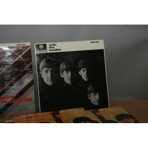 954 - SIX EARLY LPs FROM THE BEATLES comprising of  Please,Please Me (6th pressing), With the Beatles (1st... 