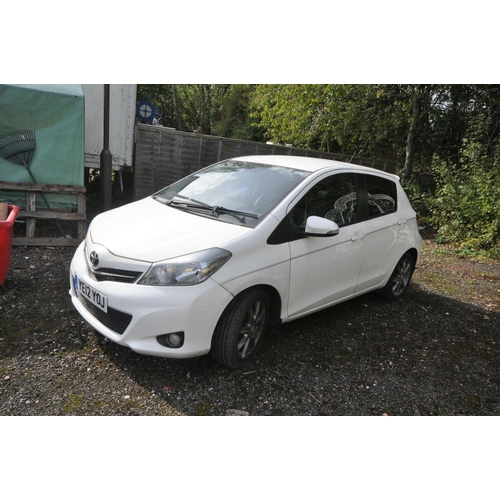 1001 - A  2012 TOYOTA YARIS SR VVT-1 CVT 5 DOOR HATCHBACK CAR in white with 1329cc petrol engine, automatic... 