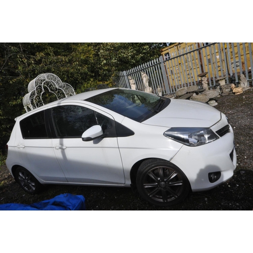 1001 - A  2012 TOYOTA YARIS SR VVT-1 CVT 5 DOOR HATCHBACK CAR in white with 1329cc petrol engine, automatic... 