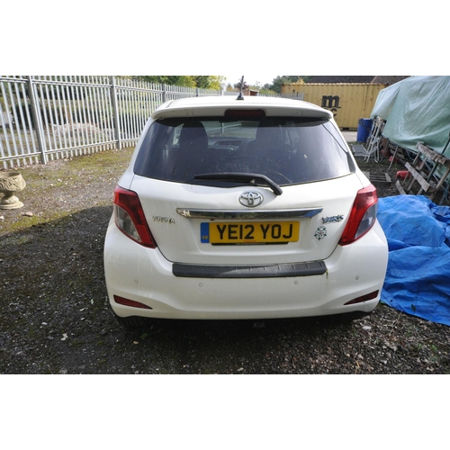 1001 - A  2012 TOYOTA YARIS SR VVT-1 CVT 5 DOOR HATCHBACK CAR in white with 1329cc petrol engine, automatic... 