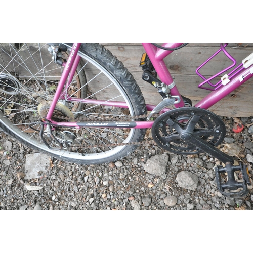 1005 - A PURPLE APOLLO INDEX LADIES BICYCLE, with a 19   frame and Shimano 18 speed