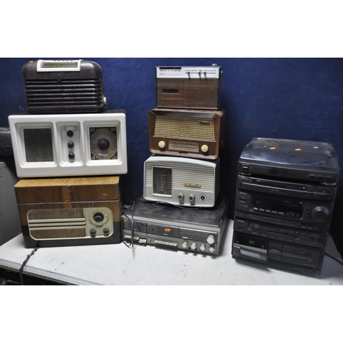 1090 - A LARGE COLLECTION OF VINTAGE ADIO EQUIPMENT to include Decca CR-1100 radio, vintage Baird radio, vi... 