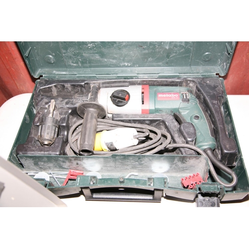 1108 - A METABO BHE-22 110V SDS DRILL in case and a Black and Decker Professional 12v cordless drill in cas... 