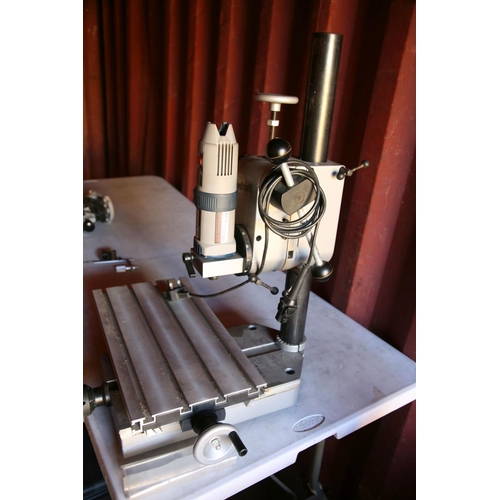 1113 - A WOLFCRAFT MILLING STAND with a Wickes Professional 900w Router attachment (untested)