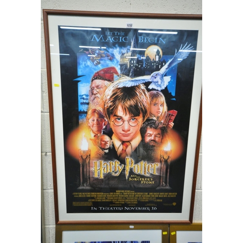 1232 - A FRAMED HARRY POTTER AND THE SORCERER'S STONE POSTER, frame size 81cm x 113cm, poster size unknown ... 