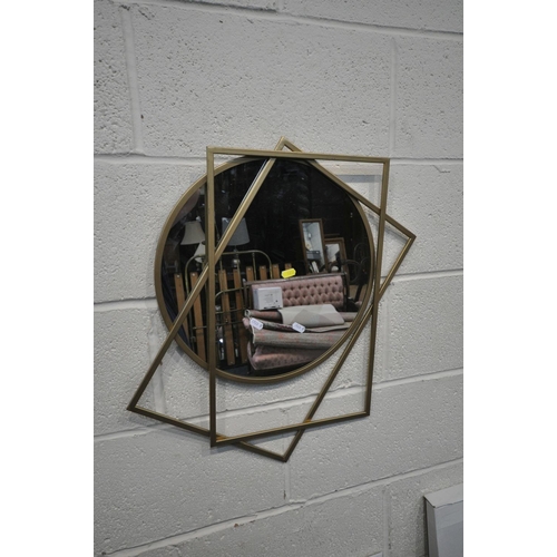 1233 - A LARGE SELECTION OF MIRRORS, to include a heart shaped gilt mirror, with rose bud decoration, width... 