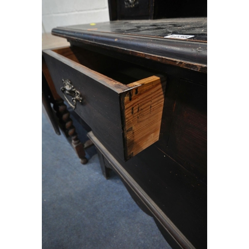 1238 - A 20TH CENTURY OAK DRESSING CHEST, with a single swing mirror and two drawers, over two short and on... 