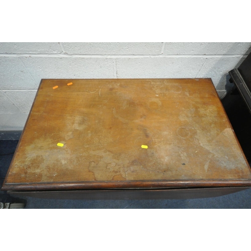 1238 - A 20TH CENTURY OAK DRESSING CHEST, with a single swing mirror and two drawers, over two short and on... 