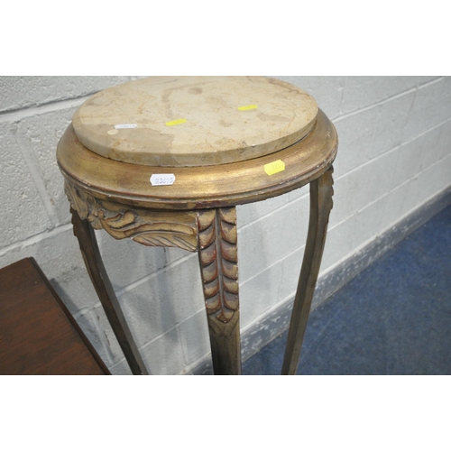 1241 - A MAHOGANY PLANT STAND, with a rectangular top, on an stepped octagonal plinth, width 44cm x depth 3... 