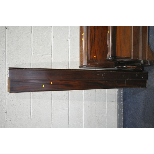 1247 - A MAHOGANY 5ft SLEIGH BED, with siderails, no slats (condition - some losses, dusty)