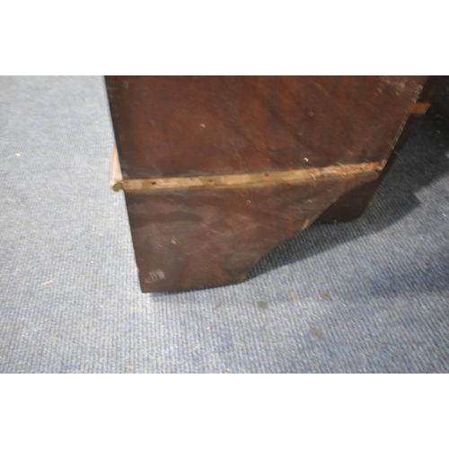 1247 - A MAHOGANY 5ft SLEIGH BED, with siderails, no slats (condition - some losses, dusty)