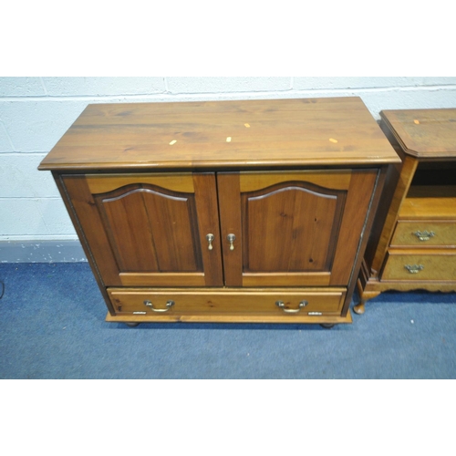 1257 - A KEAN AND SCOTT BURR WALNUT CABINET, with a single storage shelf and two drawers, on cabriole legs,... 