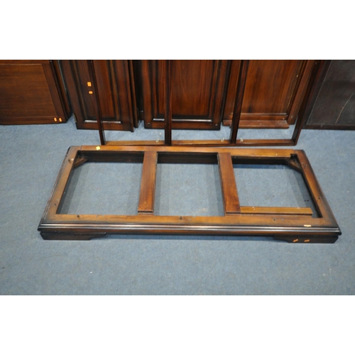 1261 - A DISMANTLED MAHOGANY THREE DOOR WARDROBE (condition - no screws, appears to all be present)