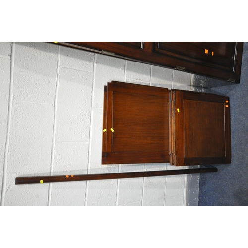 1261 - A DISMANTLED MAHOGANY THREE DOOR WARDROBE (condition - no screws, appears to all be present)