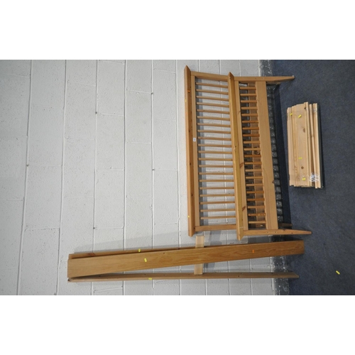 1271 - A PINE 4FT6 BEDSTEAD, with slats