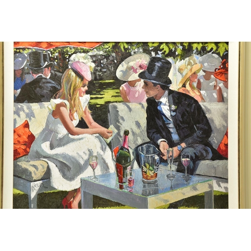 313 - SHERREE VALENTINE DAINES (BRITISH 1959), 'ASCOT GLAMOUR', a signed limited edition print of figures ... 