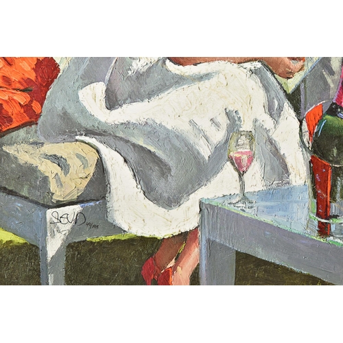 313 - SHERREE VALENTINE DAINES (BRITISH 1959), 'ASCOT GLAMOUR', a signed limited edition print of figures ... 