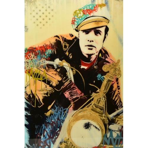 316 - SRINJOY (AMERICAN CONTEMPORARY) 'WILD ONE', a portrait of Marlon Brando as his character from the fi... 