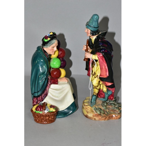 331 - TWO ROYAL DOULTON FIGURINES, comprising The Pied Piper HN2102, height 23cm, and The Old Balloon Sell... 